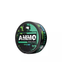 Ammo caffine pouches in three different flavours - tropic thunder, caramel coffee and pepper mint