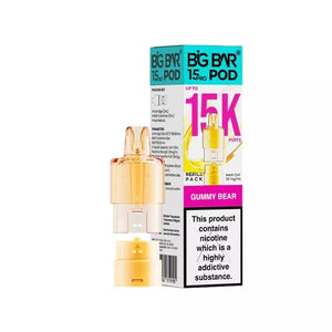 Big Bar Pro 15K Gummy Bear Refill pod for the Big Bar Pro Pod Vape Kit - 2ml Pod + 10ml Refill container