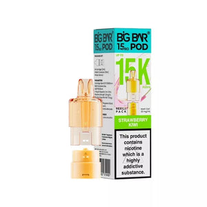 Big Bar Pro 15K Strawberry Kiwi Refill pod for the Big Bar Pro Pod Vape Kit - 2ml Pod + 10ml Refill container