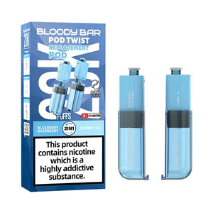 Bloody Bar 20K Refill Pods For Pod Twist Vape - blueberry raspberry & cherry ice