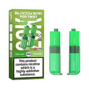 Bloody Bar 20K Refill Pods For Pod Twist Vape - fresh mint & spearmint