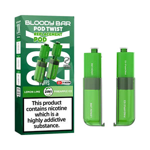 Bloody Bar 20K Refill Pods For Pod Twist Vape - lemon lime & pineapple ice