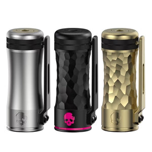 Three Bonza Pro Mech Mods by ThunderCloud X Vaping Bogan on a white background.