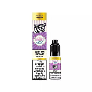 Dinner Lady Dessert Bar 10ml Nic Salt Vape Juice Berry Jam on Toast Flavour Great for Pod Vape Kits & MTL Vape Tanks