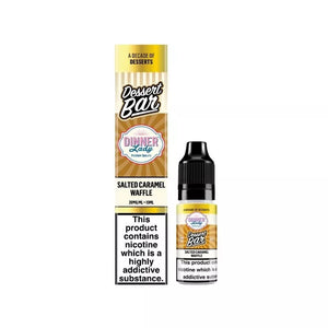 Dinner Lady Dessert Bar 10ml Nic Salt Vape Juice Salted Caramel Waffle Flavour Great for Pod Vape Kits & MTL Vape Tanks