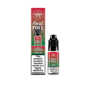 Dinner Lady Fruit Full Ultimate Strawberry 10ml Nic Salt bottle and packaging.