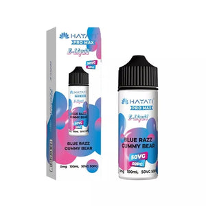 Hayati Pro Max Blue Razz Gummy Bear 50/50 100ml Shortfill great for refillable pod vapes and MTL Vape Tanks