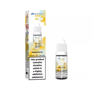 Hayati Pro Max 10ml Nic Salt Pineapple Ice Flavour in 10mg or 20mg great for refillable Pod Vape Kits