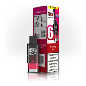IVG SAVR Prefilled Vape Pods Refill Containers cherry ice flavour