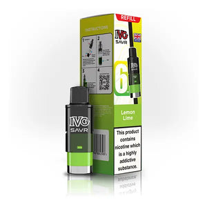 IVG SAVR Prefilled Vape Pods Refill Containers lemon lime flavour