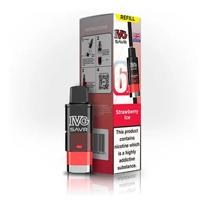 IVG SAVR Prefilled Vape Pods Refill Containers strawberry ice flavour