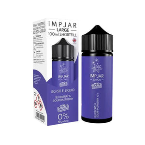 Imp Jar Large Blueberry & sour raspberry 100ml 50VG/50PG Shortfill Vape Juice great for Refillable Pod Vape Kits or MTL Vape Tanks