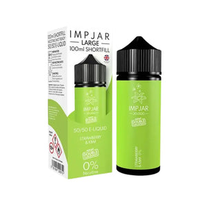 Imp Jar Large strawberry & kiwi 100ml 50VG/50PG Shortfill Vape Juice great for Refillable Pod Vape Kits or MTL Vape Tanks