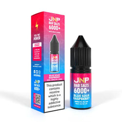 Five JNP Bar Salts 6000+ bottles in assorted flavours, including Strawberry Banana and Blue Cherry.