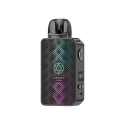 Three Lost Vape Centaurus E40 Max Pod Kits in white, black, and brown with geometric designs.