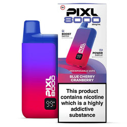 PIXL 8000 Vape Kit in tropical wave and sour blue flavour side by side