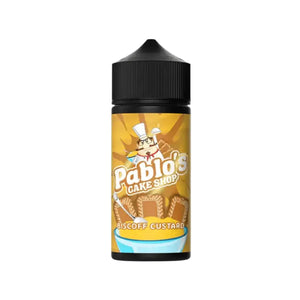Pablo's Cake Shop Biscoff Custard Flavour 100ml Shortfill E-liquid perfect for Sub-ohm Vape Tanks