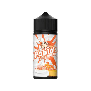 Pablo's Cake Shop Carrot Cake & Whipped Cream Flavour 100ml Shortfill E-liquid perfect for Sub-ohm Vape Tanks