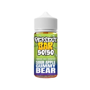 Perfect Bar 50/50 sour apple gummy bear Flavour 100ml Shortfill perfect for Refillable Pod Vape Kits