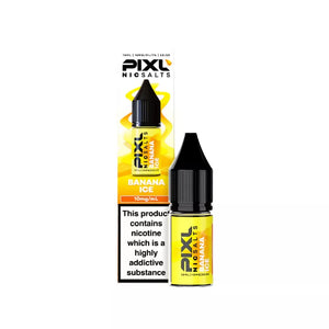 Pixl 10ml Nic Salt E-liquid Banana Ice Flavour Available in 10mg or 20mg Great For Refillable Pod Vapes