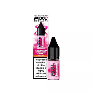 Pixl 10ml Nic Salt E-liquid Strawberry Raspberry Cherry Flavour Available in 10mg or 20mg Great For Refillable Pod Vapes