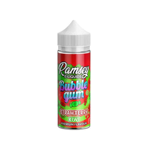 Ramsey Bubblegum Strawberry Kiwi Flavour 100ml Shortfill E-liquid Perfect for Sub-ohm Vape kits