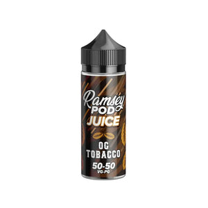 Ramsey Pod Juice OG Tobacco flavour 100ml Shortfill E-liquid Great with Refillable Pod Vape Kits