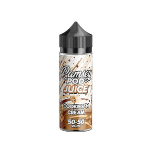 Ramsey Pod Juice Cookie n Cream flavour 100ml Shortfill E-liquid Great with Refillable Pod Vape Kits