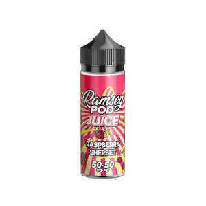 Ramsey Pod Juice Raspberry Sherbet flavour 100ml Shortfill E-liquid Great with Refillable Pod Vape Kits