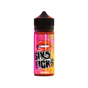 Six Licks love bite Flavour 100ml Shortfill E-liquid great for Sub-ohm Vape Kits & Sub-ohm Vape Tanks