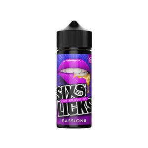 Six Licks passion8 Flavour 100ml Shortfill E-liquid great for Sub-ohm Vape Kits & Sub-ohm Vape Tanks