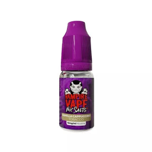 Vampire Vape Vanilla Cappuccino Tobacco Flavour Nic Salt Vape Juice Available in 10mg or 20mg great for Pod Vape Kits or MTL Vape Tanks