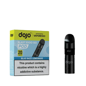 Dojo Blast 2000 Go Prefilled Pods By Vaporesso for the Dojo Blast 2000 Go Pod Vape Kit Blue Razz Lemonade Flavour
