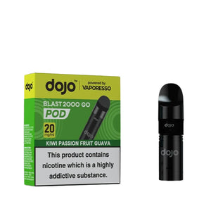 Dojo Blast 2000 Go Prefilled Pods By Vaporesso for the Dojo Blast 2000 Go Pod Vape Kit Kiwi Passion Fruit Guava Flavour