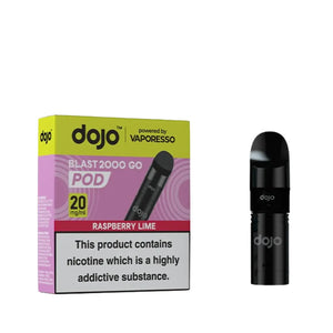 Dojo Blast 2000 Go Prefilled Pods By Vaporesso for the Dojo Blast 2000 Go Pod Vape Kit Raspberry Lime Flavour