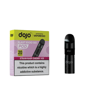 Dojo Blast 2000 Go Prefilled Pods By Vaporesso for the Dojo Blast 2000 Go Pod Vape Kit Strawberry Raspberry Cherry Ice Flavour