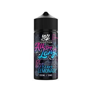 All Day Long Blue Raspberry Lemonade Flavour 100ml By Wick Addiction Shortfill Vape Juice Great for Sub-ohm Vape Juice & Sub-ohm Vape Tanks