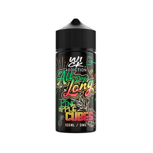 All Day Long Pineapple Cubes Flavour 100ml By Wick Addiction Shortfill Vape Juice Great for Sub-ohm Vape Juice & Sub-ohm Vape Tanks