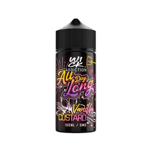 All Day Long Vanilla Custard Flavour 100ml By Wick Addiction Shortfill Vape Juice Great for Sub-ohm Vape Juice & Sub-ohm Vape Tanks