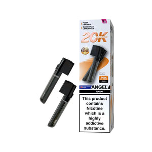 Angel 20k Vape Pods By Vape Bars for the Vapes Bar Angel 20K Rechargeable Vape Kit. Golden Edition Fizzy Cherry & Blue Razz Lemonade Flavour