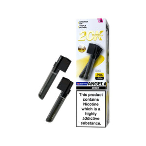 Angel 20k Vape Pods By Vape Bars for the Vapes Bar Angel 20K Rechargeable Vape Kit. Yellow Editon Banana Ice & Triple Mango Flavours