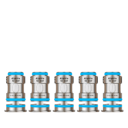 Three Aspire Atlantis SE replacement vape coils with blue accents.