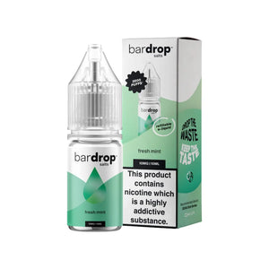 Bar Drop fresh mint 10ml Nic Salt e-liquid - Perfect for refillable vape kits