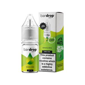 Bar Drop lemon lime 10ml Nic Salt e-liquid - Perfect for refillable vape kits