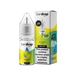 Bar Drop pineapple ice 10ml Nic Salt e-liquid - Perfect for refillable vape kits