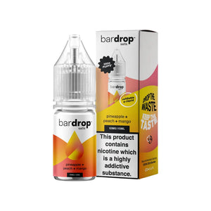 Bar Drop pineapple peach mango 10ml Nic Salt e-liquid - Perfect for refillable vape kits