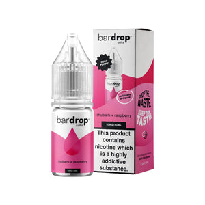 Bar Drop Rhubarb Raspberry 10ml Nic Salt e-liquid - Perfect for refillable vape kits