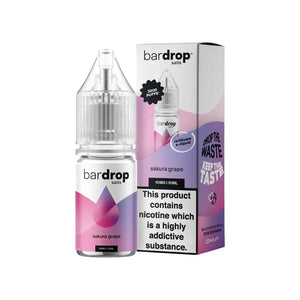 Bar Drop sakura grape 10ml Nic Salt e-liquid - Perfect for refillable vape kits