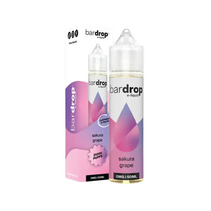 Bar Drop Sakura Grape Flavour 50ml Shortfill Vape Juice Great For Refillable Pod Vape Kits & MTL Vape Tanks