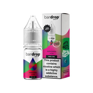 Bar Drop watermelon ice 10ml Nic Salt e-liquid - Perfect for refillable vape kits